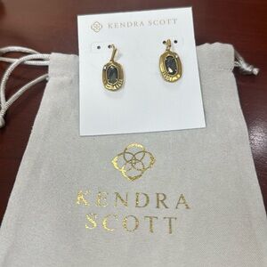 Kendra Scott Anna SM Drop Earring gold black pyrite